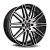 C50 Gloss Black with Machined Spoke Faces and Outer Flange
