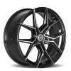 CFF43 Gloss Black with Machined Spoke Faces and Outer Flange