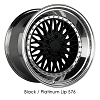 XXR Wheels - 576 SLIDER Black Platinum Lip