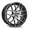 C7 Gloss Black with Machined Spoke Faces and Outer Flange